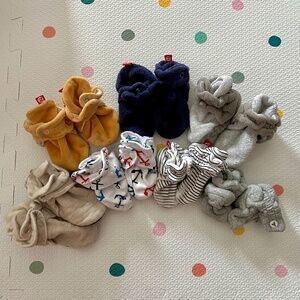 Snap booties for baby, sizes range 0-3M to 12-18M